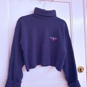 tommy hilfiger cropped turtle neck sweater